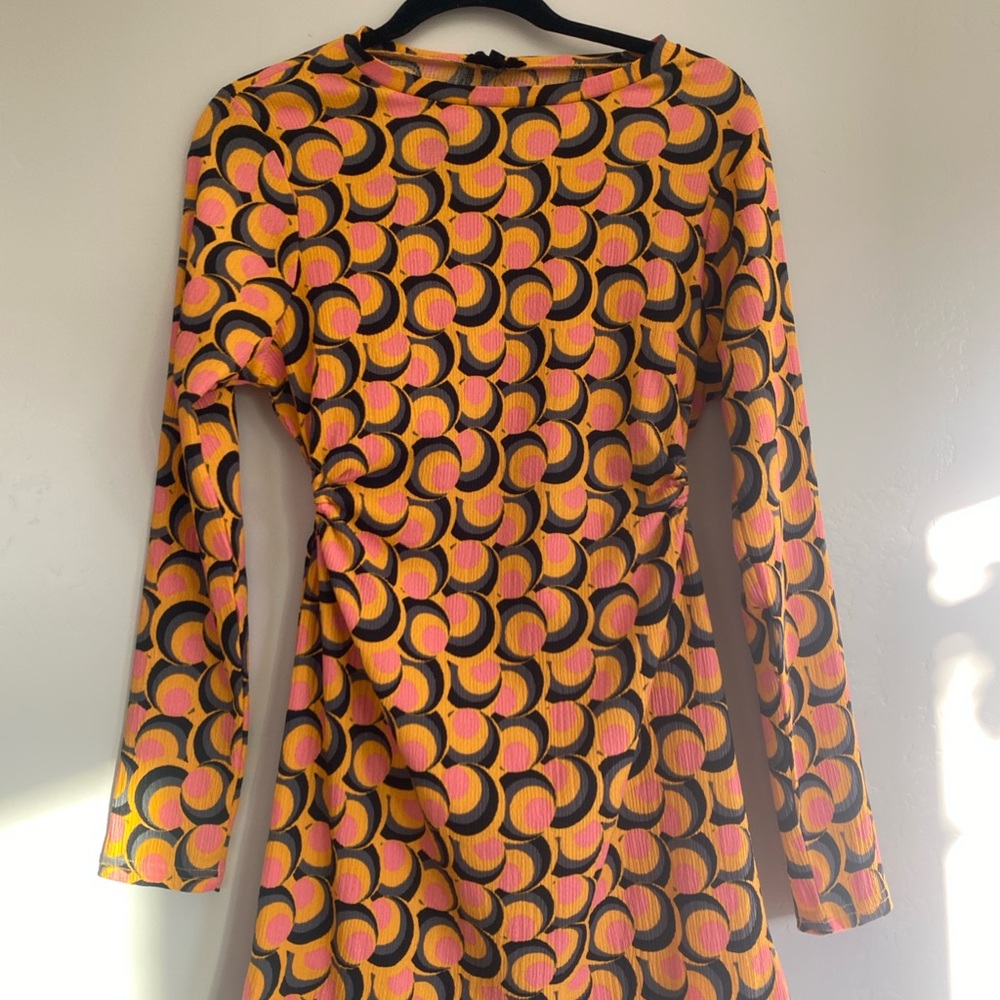 Colorful Patterned Long Sleeve Dress